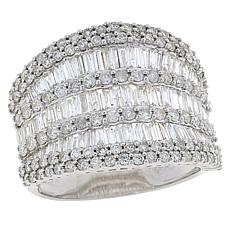 Ever Brilliant 10K Gold 3.41ctw Diamond Baguette Rows Pavé Ring