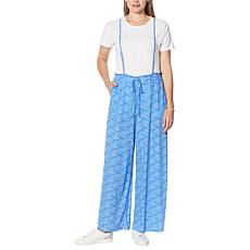 Evryday Jane Pull-On Wide-Leg Pant with Self Tie Suspenders