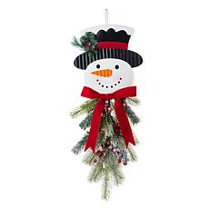 Festive Snowman Door Decoration 25" H x 12.25" L
