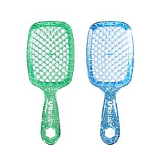 FHI Heat 2pc Glitter Turquoise & Sapphire UNBrush Detangling Brush Set