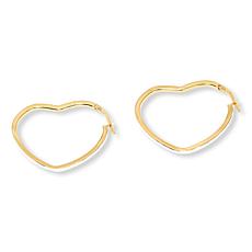 Fiorenza Heart-Shaped Diamond-Cut Hoop Earrings