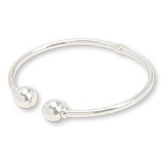 Fiorenza Sterling Silver Polished Bead Cuff Bracelet