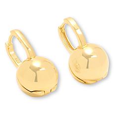 Fiorenza Sterling Silver Polished Bead Drop Hugger Hoop Earrings