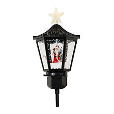 Fraser Hill Farm 16.5-in. Snowy Lantern Tree Topper with Santa Clau...
