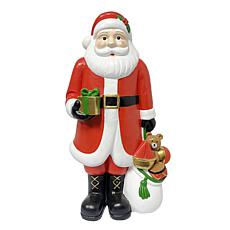 Fraser Hill Farm 3-Ft. Flat Back Santa Claus with Gifts, White LED ...