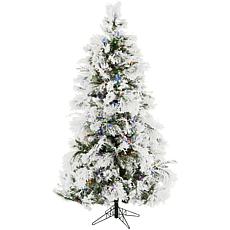 Fraser Hill Farms 6-1/2' Flocked Snowy Pine Tree - Multicolor
