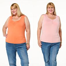 G by Giuliana 2-pack EcoLuxe Jersey Knit Tanks