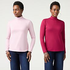G by Giuliana 2pack Crew Long Sleeve Knit Top