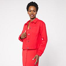 G by Giuliana Animal Print or Solid Color Denim Jacket