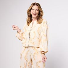 G by Giuliana Back Label Woven Embroidered jacket