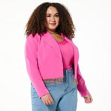 G by Giuliana Black Label Blazer with Rhinestone Trim