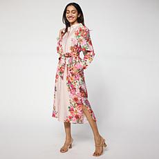 G by Giuliana Black Label Printed Woven Shirt Dress