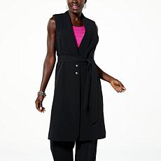 G by Giuliana Black Label Sleeveless Belted Vest