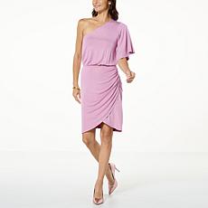 G by Giuliana One-Shoulder Shimmer Knit Dress