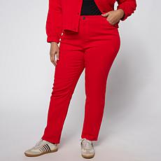 G by Giuliana Print and Solid Straight Leg Jean