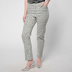 G by Giuliana Print and Solid Straight Leg Jean