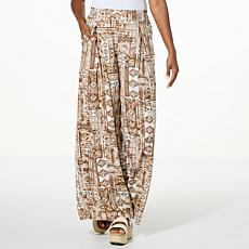 G by Giuliana Printed Challis Pull-On Pleated Palazzo Pant