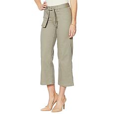 G by Giuliana Wide-Leg Cropped Jean with Belt