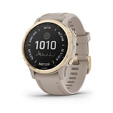 Garmin fenix 6S Pro Solar Multisport GPS Watch - Light Gold/Light Sand