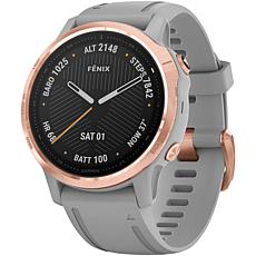 Garmin Fenix 6S Sapphire GPS Watch in Rose Gold Tone with Gray Band