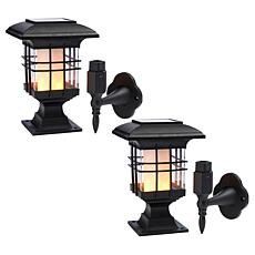 GB Home & Garden Simulated Flame Solar Lanterns