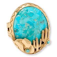 GemHues Composite Turquoise Cactus Design Statement Ring