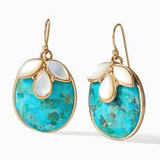 GemHues Mother-of-Pearl and Gemstone Petal Drop Earrings