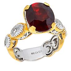 Gems by Michael Sterling Silver Hessonite Garnet and White Zircon Ring