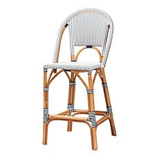 Genica Rattan Bar Stool with Woven Plastic Frame