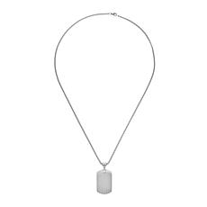 Geoffrey Beene 0.03ctw Cubic Zirconia Dog Tag Pendant Necklace