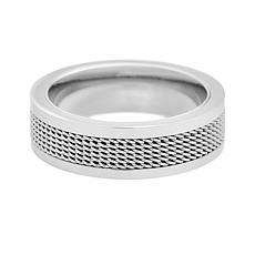 Geoffrey Beene Men's Stainless Steel Mesh Band Ring