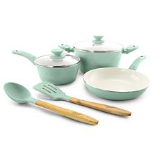 Gibson Coffee House Plaza Cafe 7-piece Cookware Set in Sky Blue