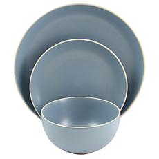 Gibson Home Rockaway 12 Piece  Dinnerware in Matte Blue Set