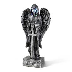 Glitzhome 12"H Halloween Lighted Resin Grim Reaper Table Decor w/Timer