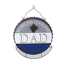 Glitzhome 13" Father's Day Metal Bottle Cap Wall Sign