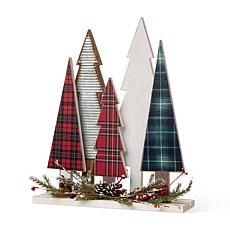 Glitzhome 16in. H Christmas Red Berry Table Tree Decor