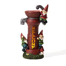 Glitzhome 16.5in H Solar Polyresin Water Pump Gnome Garden Statue