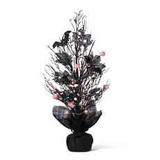 Glitzhome 20"H Lighted Pink Halloween Berries Table Tree