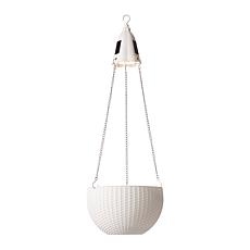 Glitzhome 30"H Solar Lighted Hanging Plastic Basket and Planter