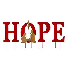 Glitzhome 35.5" Lighted Metal HOPE Stake, Standing or Wall Decor