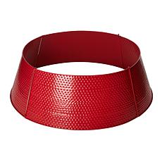 Glitzhome 40.5" Christmas Red Hammered Metal Tree Collar
