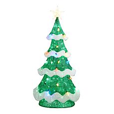 Glitzhome 57.5" Lighted Christmas Tree w/ 171 Green LED Lights