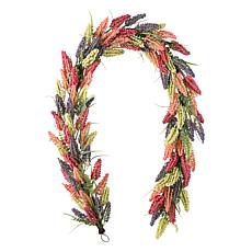 Glitzhome 6' Pink, Purple & Yellow Mixed Heather Garland