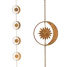Glitzhome 8.5ft Faux Copper Patina Finish Sun & Moon Rain Chain VShape