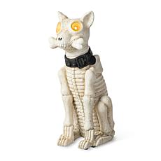 Glitzhome Lighted Halloween MGO 25.50" Skull Porch Decor with Timer