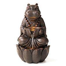 Glitzhome Zen-Style Animal Outdoor Fountain with LED Lights 21.75"H