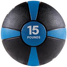 GoFit GF-MB15 Medicine Ball (15 lbs., Black and Blue)