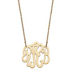 Goldtone Sterling Silver 3-Initial Monogram 19" Necklace