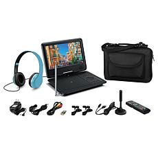 GPX 9" Portable TV/DVD Player with Headphones, Accessories & Voucher