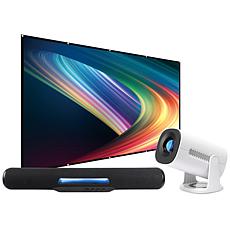 GPX Portable All-in-One Projector, Screen & Speaker Bundle